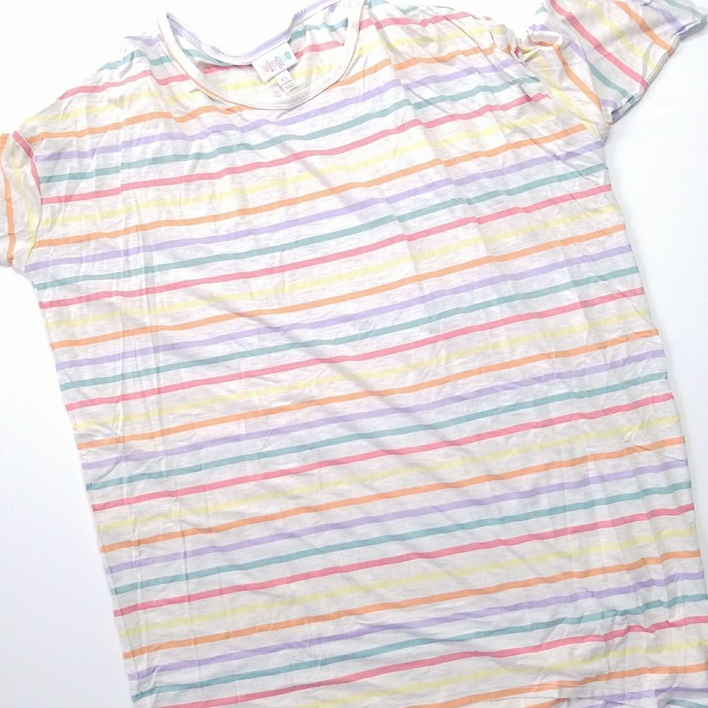 Lularoe xs irma striped light rainbow colors